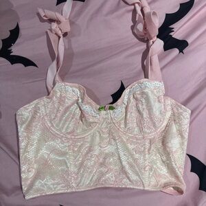 Dolls kill rose pink bustier L sugar thrillz